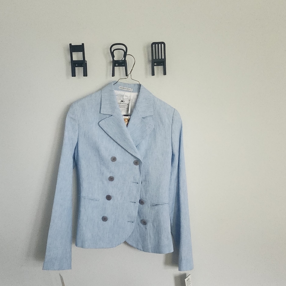 Double breast tailored blazer linen